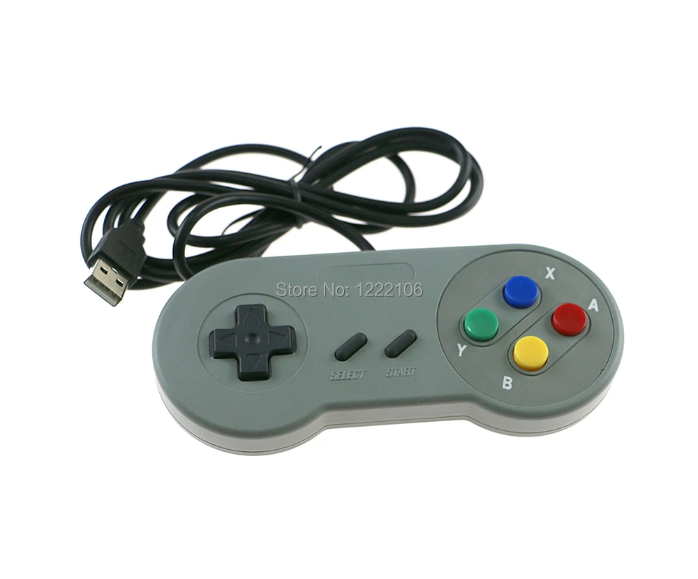 10 قطع ريترو سوبر لوحدة تحكم نينتندو SNES USB للكمبيوتر الشخصي لوحدات تحكم ماك مختومة