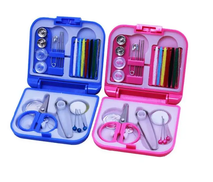 

200set Portable Travel Sewing Kit Thread Needles Mini Plastic Case Scissors Tape Pins Thread Set Home Sewing Tools SN2400