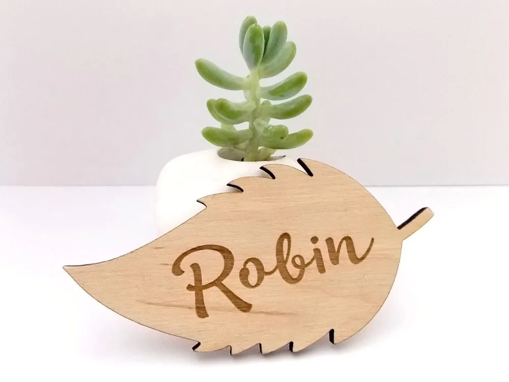 

Custom wooden Leaf place card , rustic wedding favor tags, personalized Gift tag,wood Hang Tags