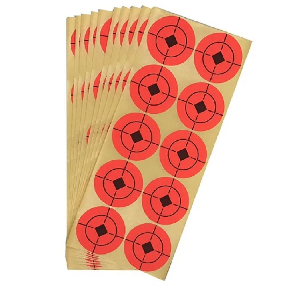 Orange Combination pack 4CM x 250 Counts + 5CM x 250 Counts + 7.5CM x 100 Counts Bullseye Sitckers Shooting Target self adhesive