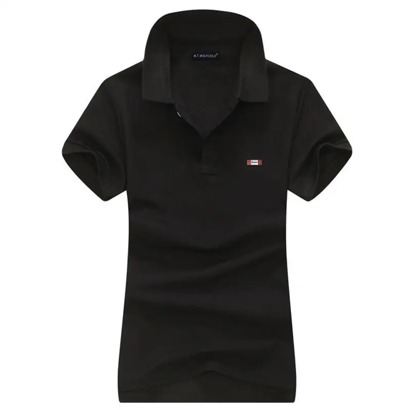 High quality 2022 Summer Women\'s Short Sleeve Polos Shirts 100% Cotton Casual Solid Color Ladies Tees Fashion Female Tops