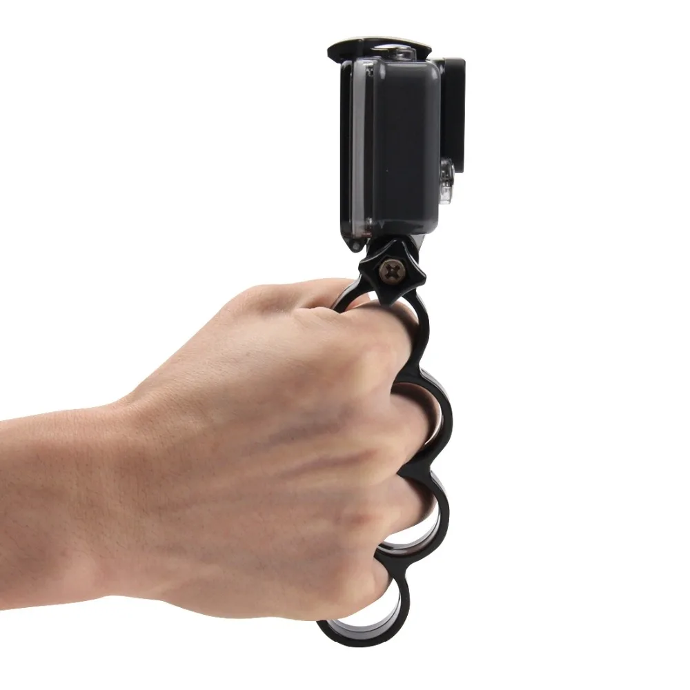 PULUZ Handheld Plastic Knuckles Fingers Grip Ring Monopod Tripod Mount with Thumb Screw for GoPro Hero12 Black 11 10/ Insta360