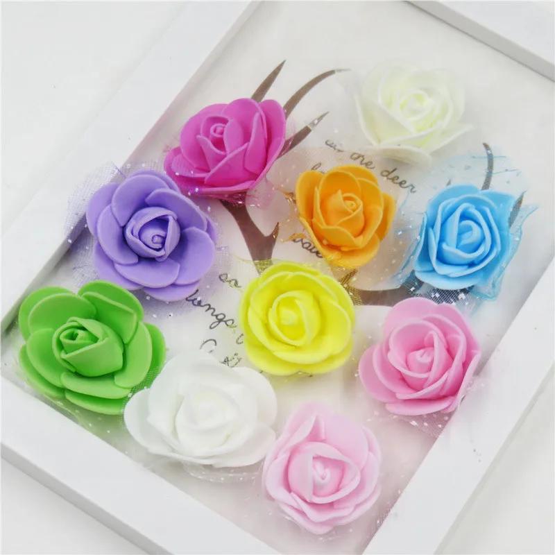 10PCS/LOT Pretty Rose Flower Elastic Hair Bands Toys For Girls Handmade  Hair Tie Scrunchy Kids Hair Accessories For Women 2021