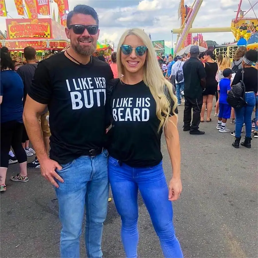 2024 NEW Valentine Gifts Couple Matching T-shirt Funny Letter BEARD BUTT Sweet Lovers Brand Tops Short Sleeve Basic O Neck Tees