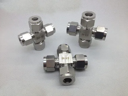 304 Stainless Steel Straight Union Cross Coupling,Pipe Compression Fitting,Stainless Steel Tube Compression Fittings