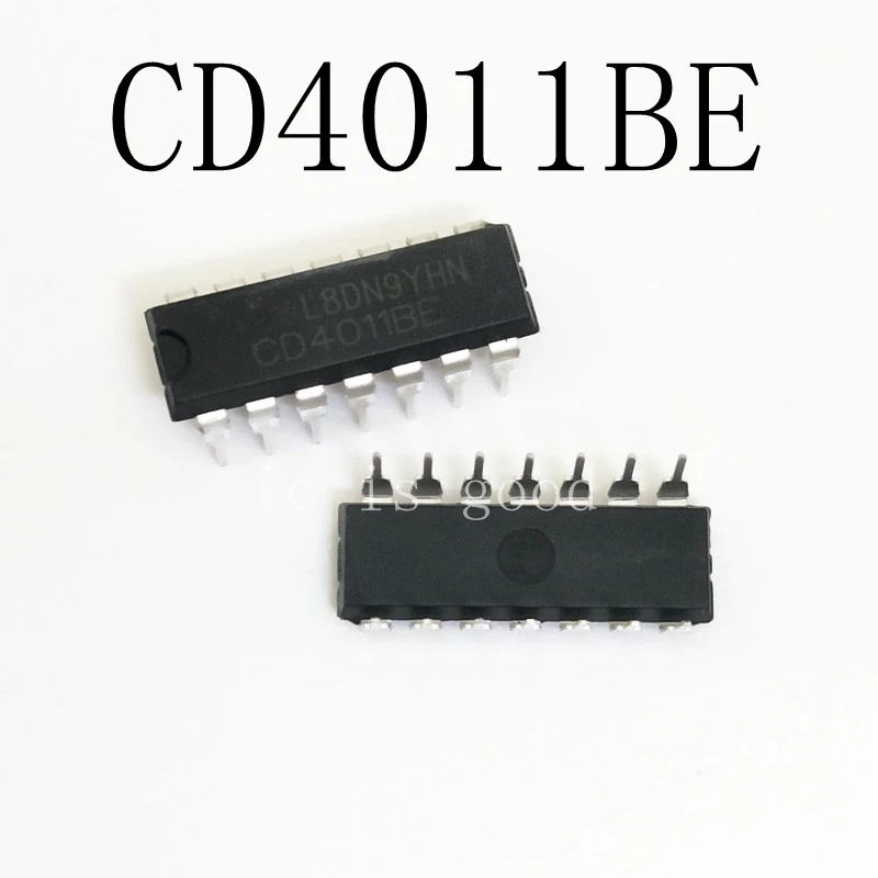 100pcs/lot CD4011BE DIP-14 CD4011 CMOS NAND GATES IC