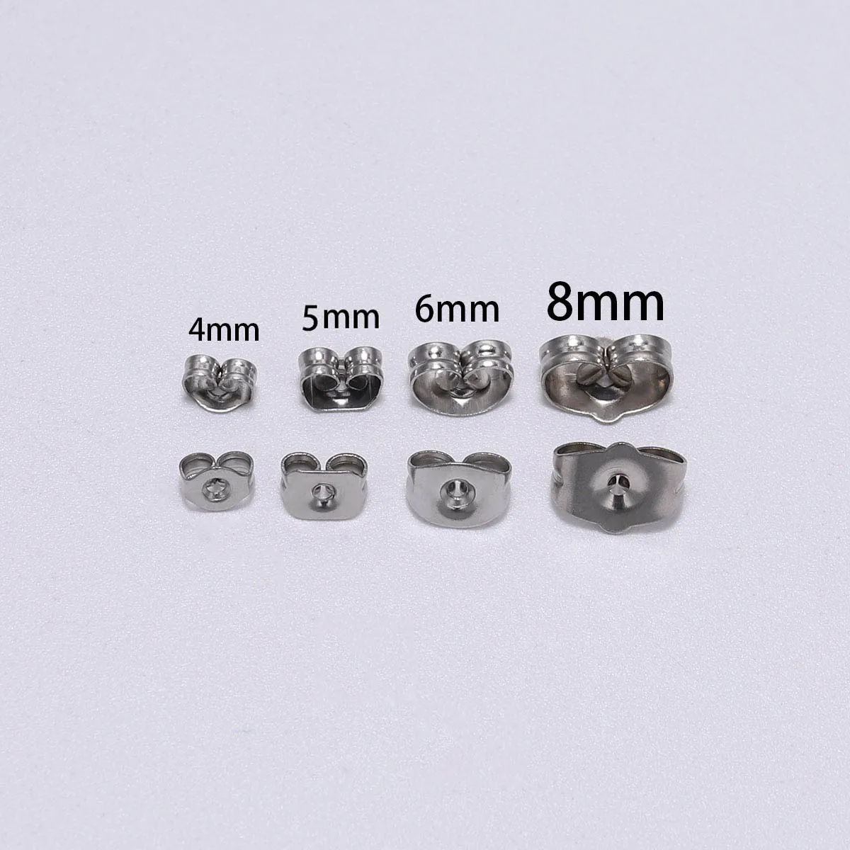 100pcs 4 5 6 8mm Stainless Steel Earring Back Plug Earring Settings Base Ear Studs Back Earring Stopper For DIY Jewelry Making