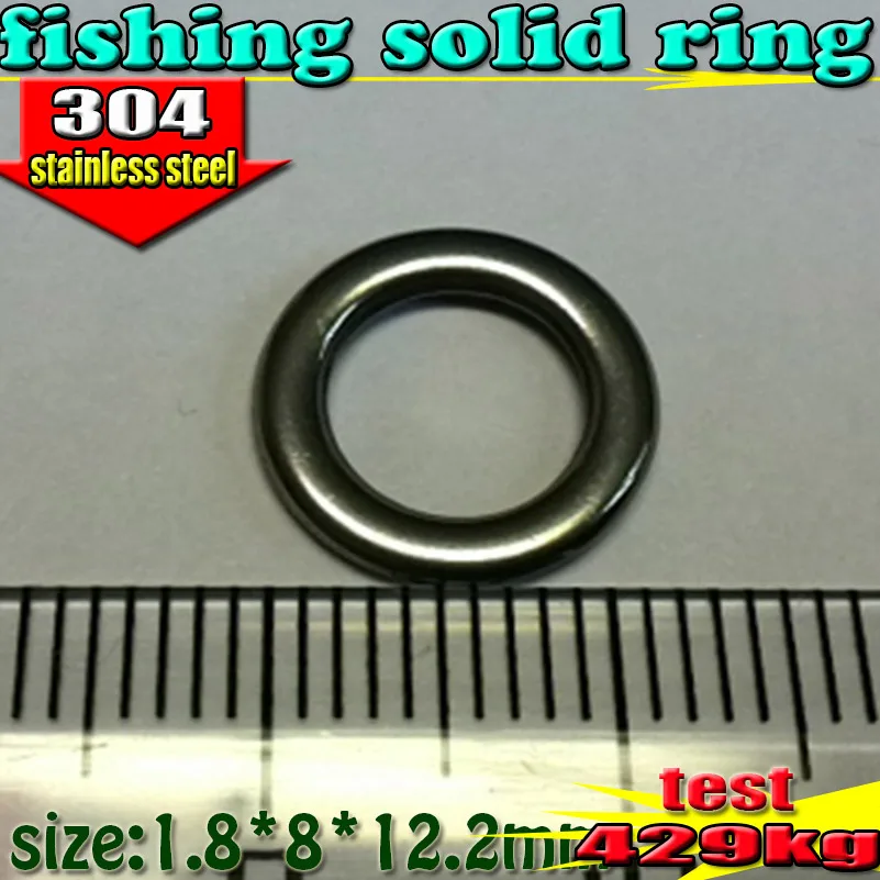 2023 100pcs/lot fishing solid ring Stainless steel 1.8*8*12.2mm the best quality 304 stainless steel