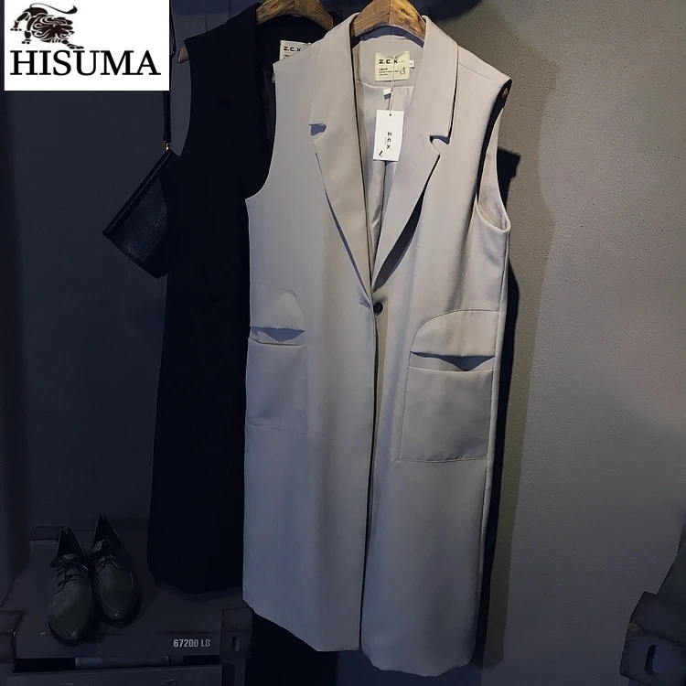 

Женский костюм без рукавов, жилет на одной пуговице, средней длины, весна-осень 2019