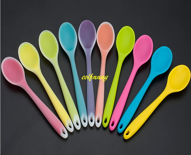 700pcs/lot Fast shipping 20x4.5cm Silicone Spoon Kitchen Bakeware Utencil Spoons Scoop Cooking Tools