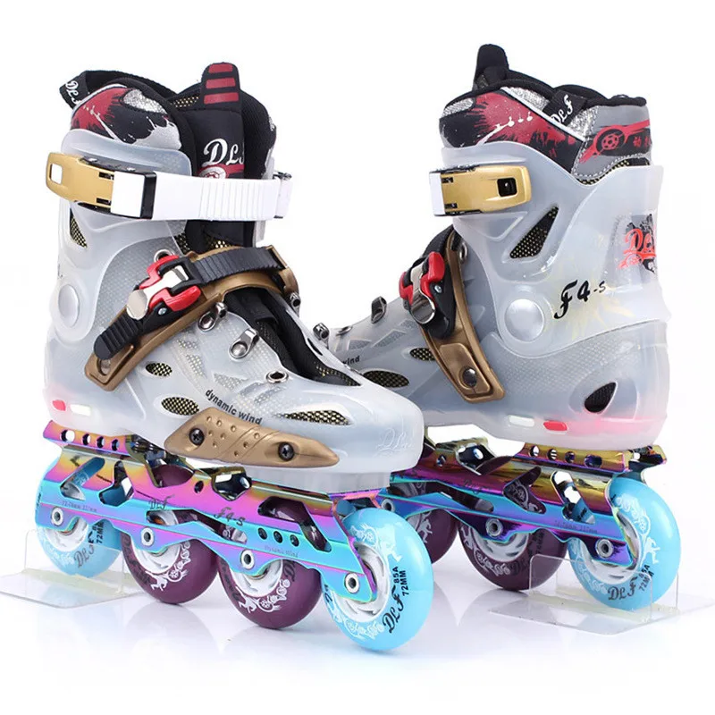 Adult Inline Skates Professional Slalom Roller Skates Shoes Sliding Free Skating Good As SEBA Patines En Linea 85A Wheels IA106