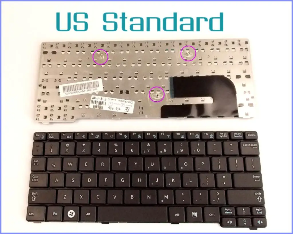 US English Version Keyboard for Samsung N128 N145 N148 N150 NB30 N143 NB20 NB128 N148P NB30P Laptop