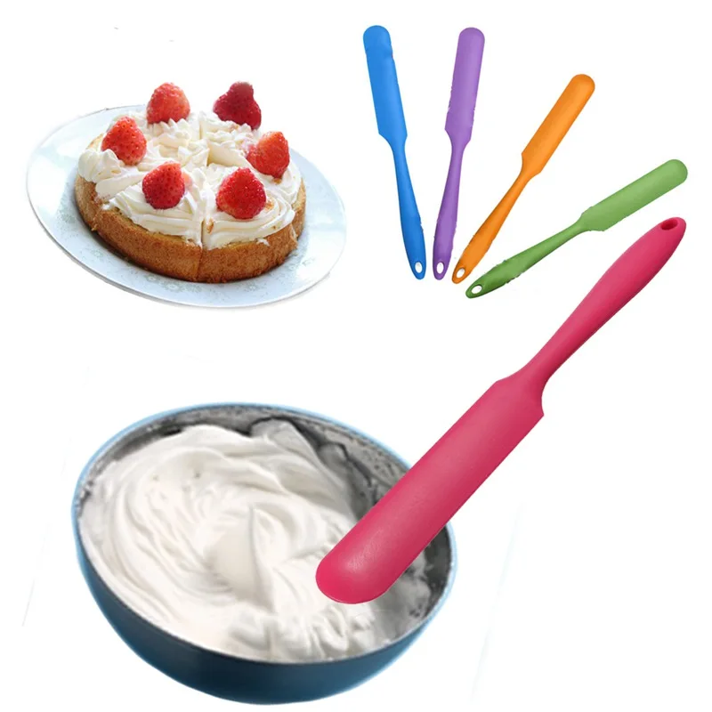 

Fashion Hot Silicone Batter Spatula Cake Cream Mixer Long Handled Models Baking Scraper Kitchen Cooking Tool Random Color