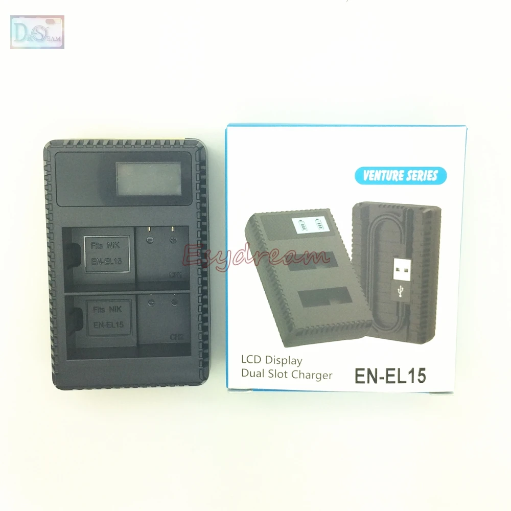 EN-EL15 LCD USB Dual Charger for Nikon D7500 D7200 D7100 D7000 D810 D800E D800 D750 D610 D600E V1 Replace MH-25 EN EL15 ENEL15