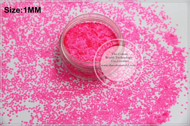 

TCF502 Neon Shocking Pink Colors 1.0mm size solvent resistant glitter for nail Art nail Polish or other DIY decoration