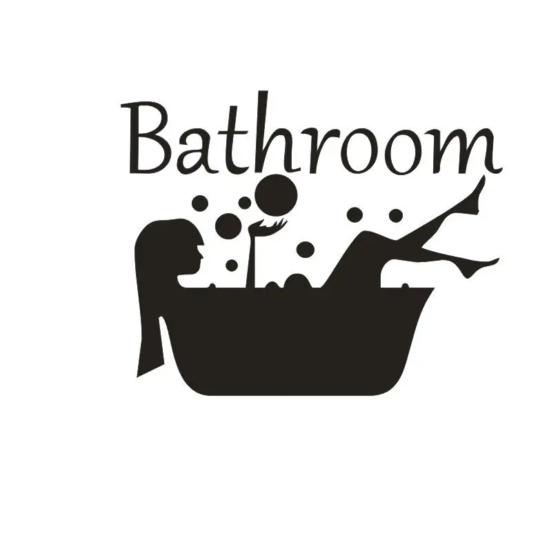 Woman Bathing In Bathtub Bathroom Wall Stickers Glass Door Window Waterproof Decor Art Mural Toilet Shower Vinyl Sticker Decals