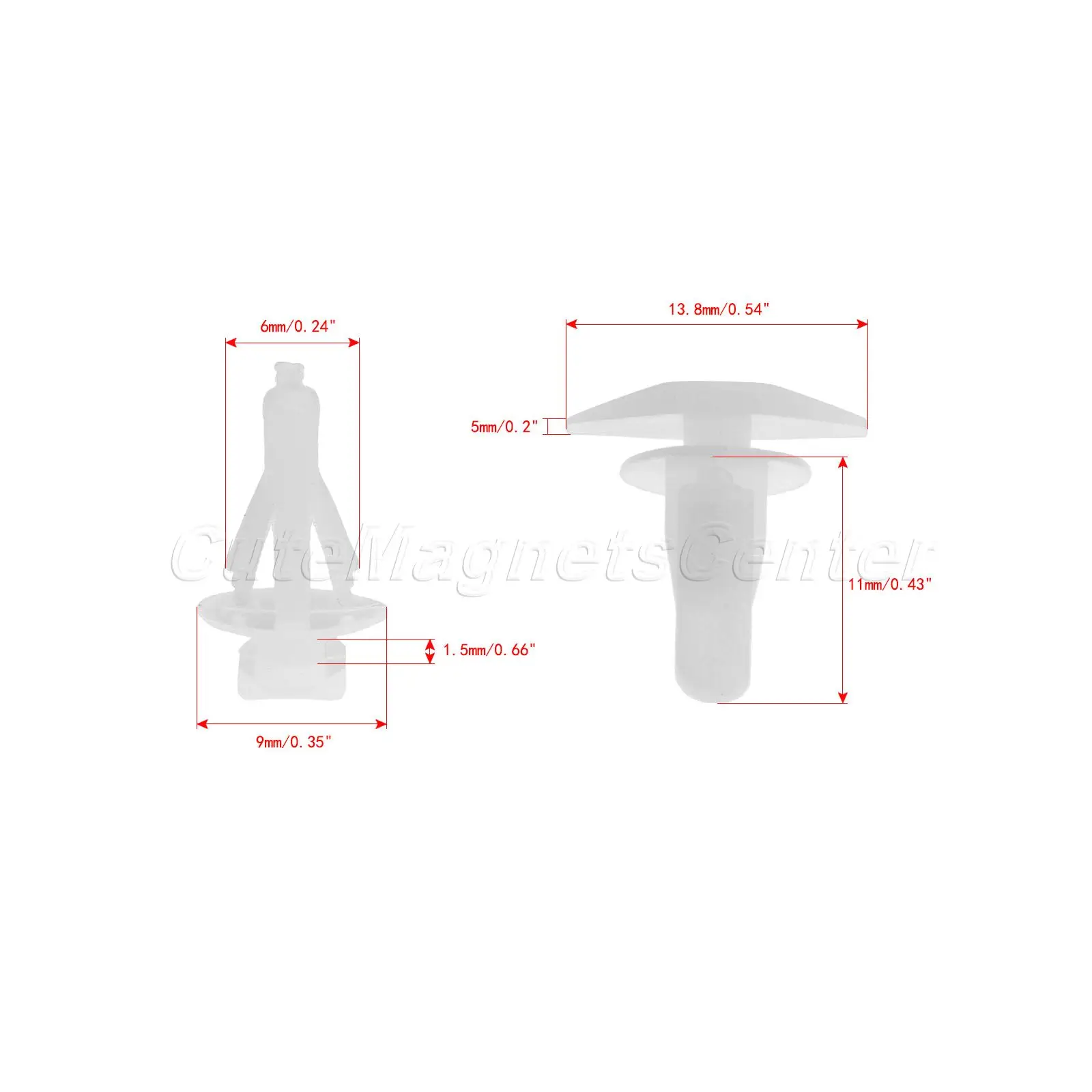 mtsooning 10pcs 6mm Hole Rubber Weatherstrip Door And Boot Seal Clips 91530-SP1-003 For Honda Accord Civic CRV Acura 3.5RL White