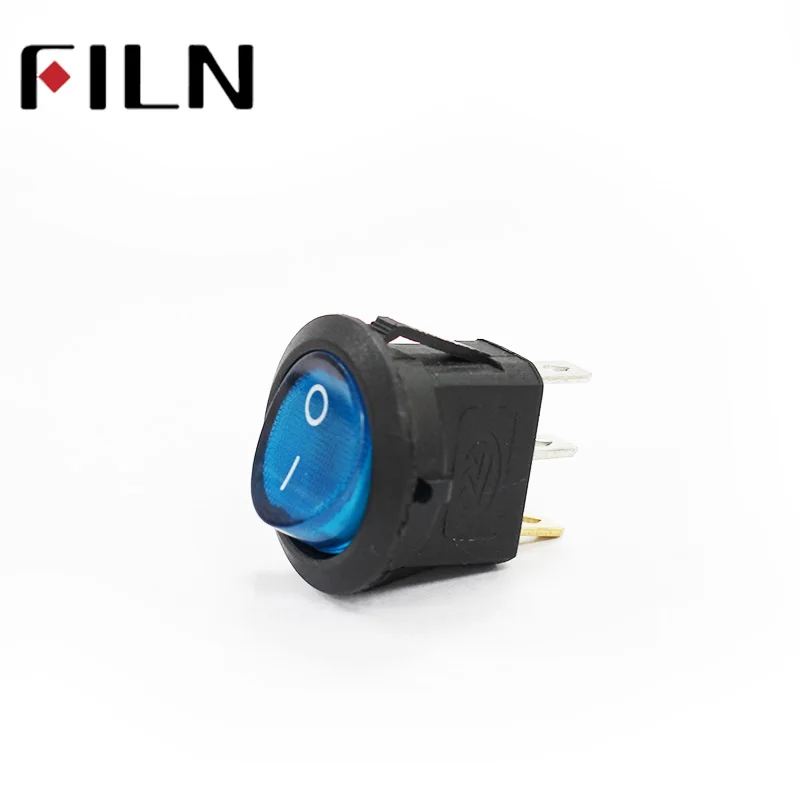 FILN KCD1 24v 110v 220v red blue Sliver contact waterproof plastic round toggle switch 3pins on off boat rocker switch