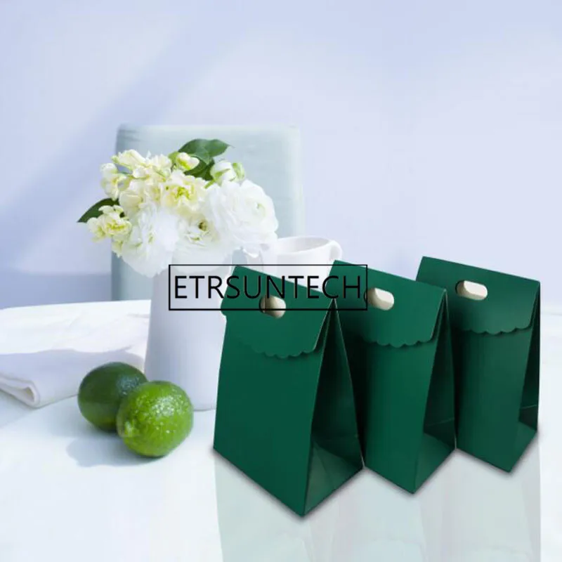 100pcs Japanese-style Envelope Bag Colorful Kraft Paper Bag Small Gift Bag with Handles Flip-cut Jewelry Packing Bag