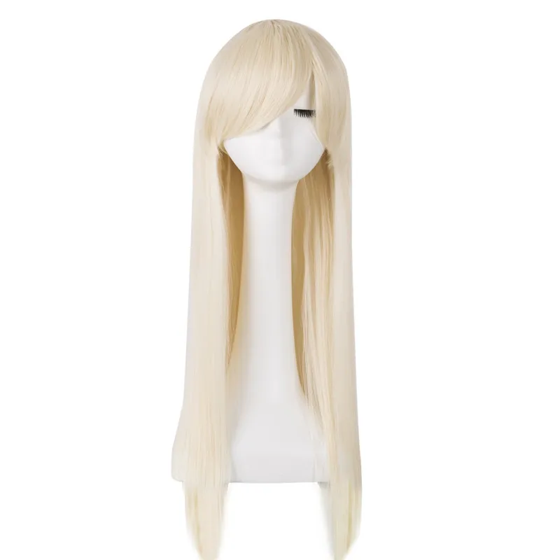 Fei-show cheveux synthétiques fibre résistante à la chaleur longue droite Blonde perruques Cosplay Costume carnaval Halloween fête femmes postiche