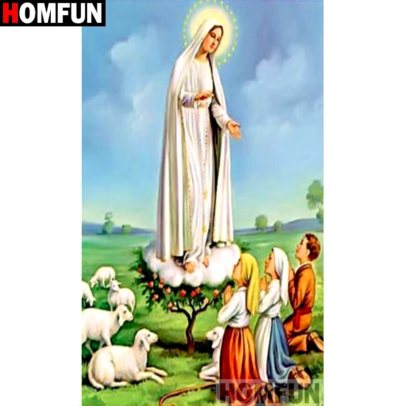 

HOMFUN Full Square/Round Drill 5D DIY Diamond Painting "Religious woman" Embroidery Cross Stitch 5D Home Decor Gift A15364