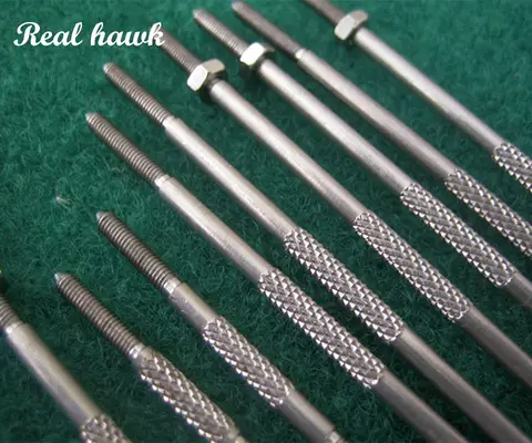 5pcs M3 Titanium Tie Rod Set Steel Push Rod Hex Thread  RC Airplane Replacement Part