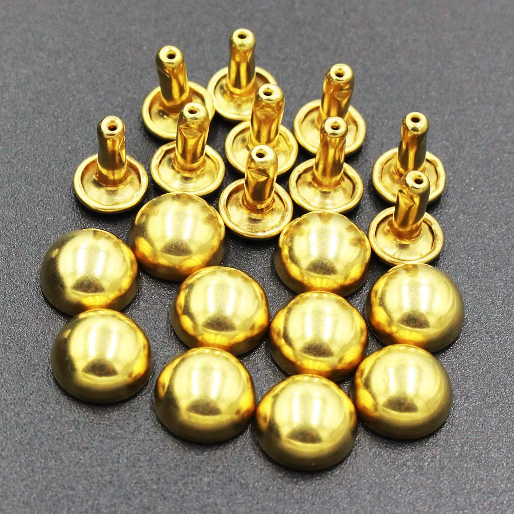 Pure Copper Mushroom Nail Brass Round Domed Rivets Studs Decorative Rivets For Belt,Clothes, Bags,Shoes,Leather Craft Decoration