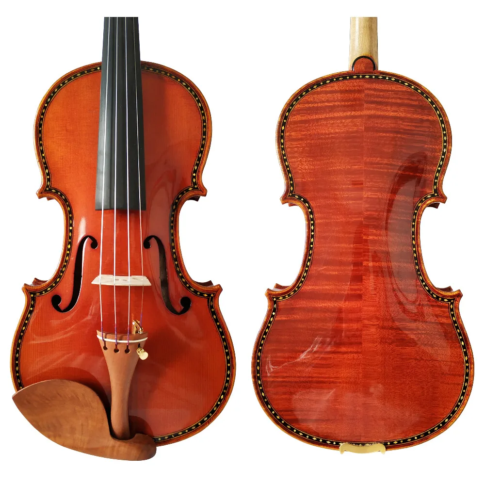 

FREE SHIPPING Violin 4/4 Copy Antonio Stradivarius 1715 100% Handmade Carving Flower With Brazilwood Bow And Foam Case FPVN03