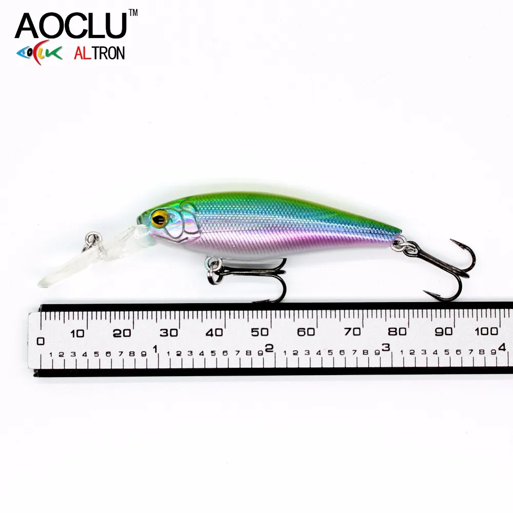 AOCLU Floating Wobbler 58mm 5.6g Dive 1.5m Hard Bait Minnow Jerk Crank Lure Saltwater Inshore Boat Bass Trout Fishing VMC Hook