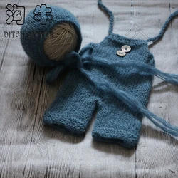 Newborn MohairSet Knit Baby Bonnet & Pants Newborn Photography Props Background