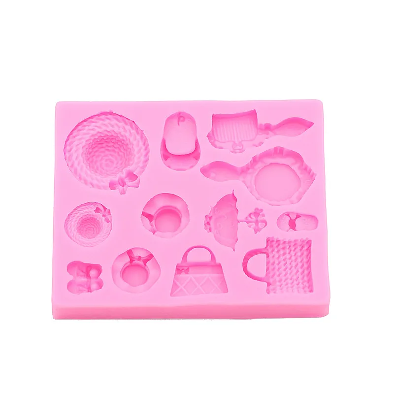 Hat bag bag combing sugar cakes silicone mold handmade chocolate baking mold cake dessert decoration gadget DIY baking mold