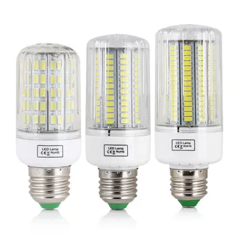 Bombilla LED tipo mazorca E27 SMD 5730 7W 12W 15W 20W 25W 30W 45W lámpara decorativa para el hogar para foco de araña 30 42 64 80 89 136 165LED