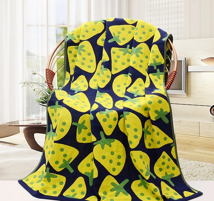 cotton gauze bath towel three layer Cartoon printed bath towel  Home Textile bathroom terry towel Beach Towel 70*140