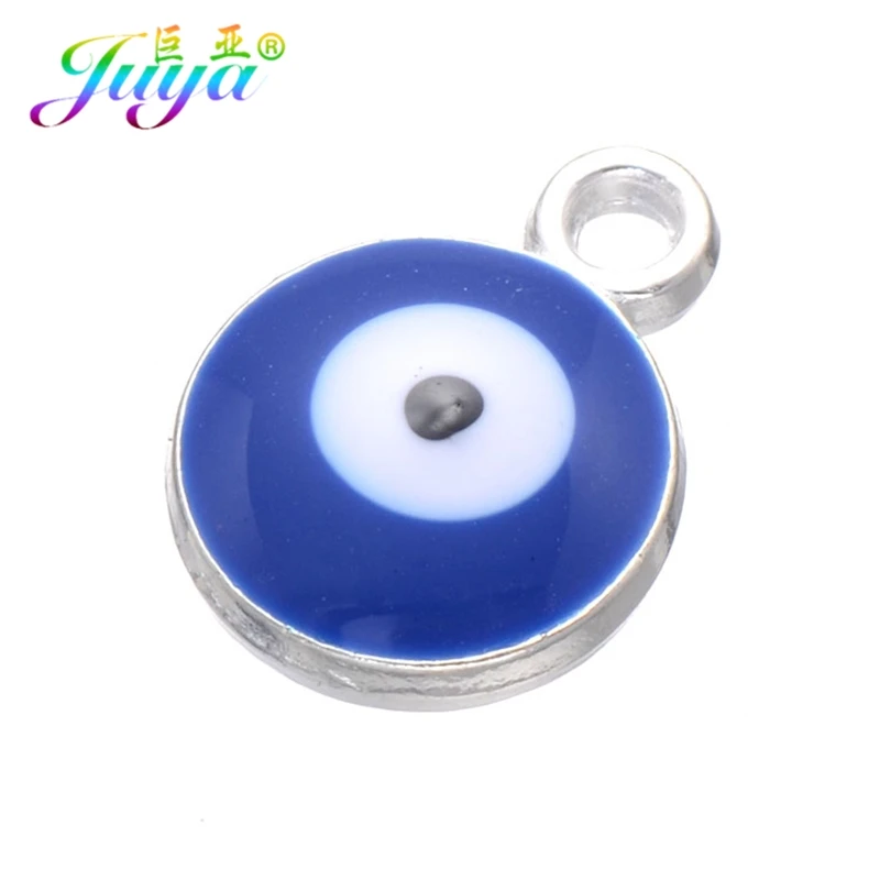 Juya 30 pçs/lote atacado turco mal olho encantos acessórios para mulheres homens artesanal pulseiras colar brincos fazendo suprimentos