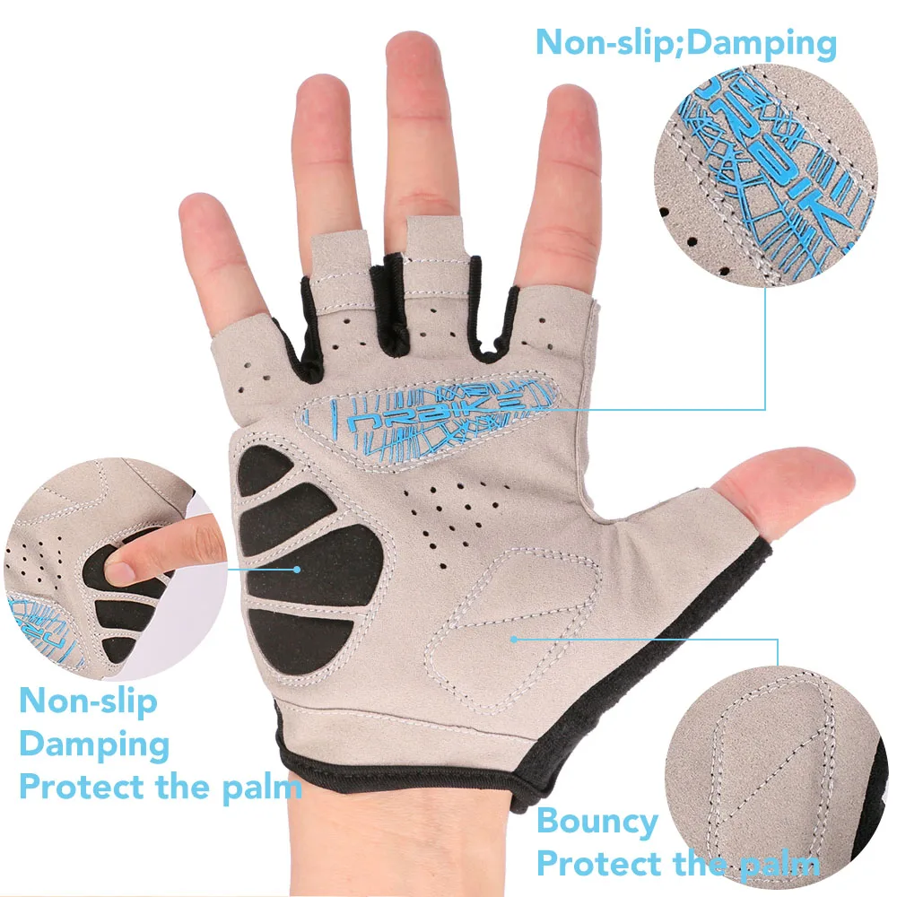 Anti Slip Gel Pads Cycling Gloves Half Finger Sport Shockproof Accessories for Summer Mountain Bike Riding Men and Women