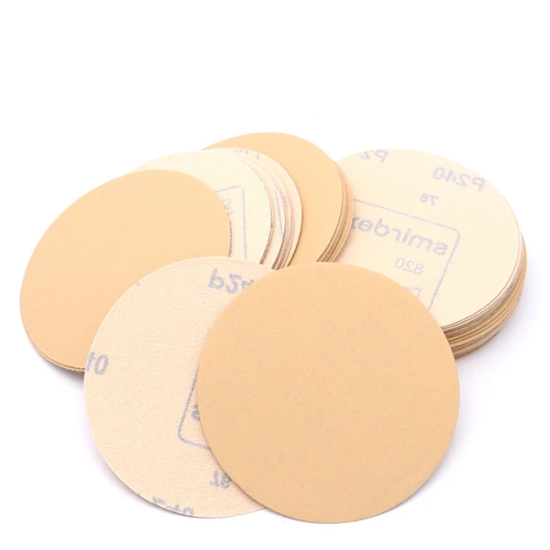 Disques de papier de ponçage, grain 60 à 125mm, 10 pièces, boucle à crochet, papier de verre rond, feuille de sable pour métal, outils de meulage de meubles
