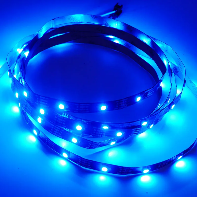 1 متر/3 متر/5 متر WS2813 led بكسل قطاع المزدوج إشارة 30/60/144 بكسل/المصابيح/م ، WS2812B تحديث ، DC5V ، IP30/IP65/IP67 ، أسود/أبيض PCB
