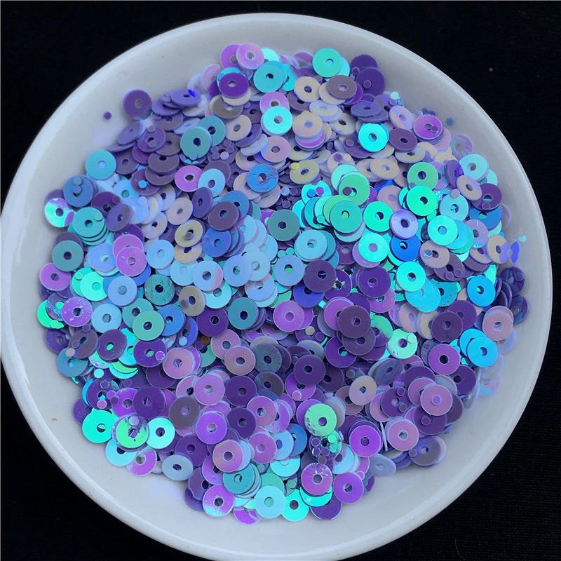 Mix AB White Purple 2000pcs/lot 4mm sequins pvc flat loose sequin Paillettes Sewing Craft Wedding Confetti Kids DIY Accessories