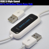 USB 2.0 High Speed PC To PC Online Share Sync Link Net Direct Data File Transfer Bridge LED Cable Easy Copy Between 2 Computer