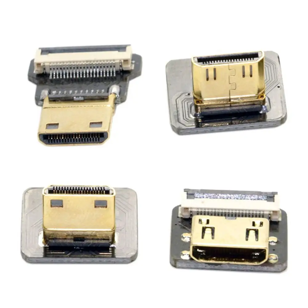 Miniconector FPV compatible con HDMI tipo C, macho, hembra, ángulo de 90 grados, para FPV, HDTV, multicóptero, fotografía aérea