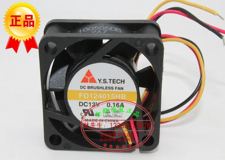 

NEW Y.S.TECH FD124015HB 4015 12V 0.16A 4CM cooling fan