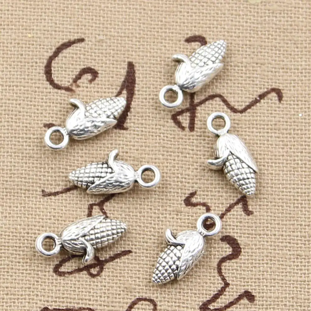 20pcs Charms Corn On The Cob Ears 15x12mm Antique Making Pendant fit,Vintage Tibetan Silver color,DIY Handmade Jewelry