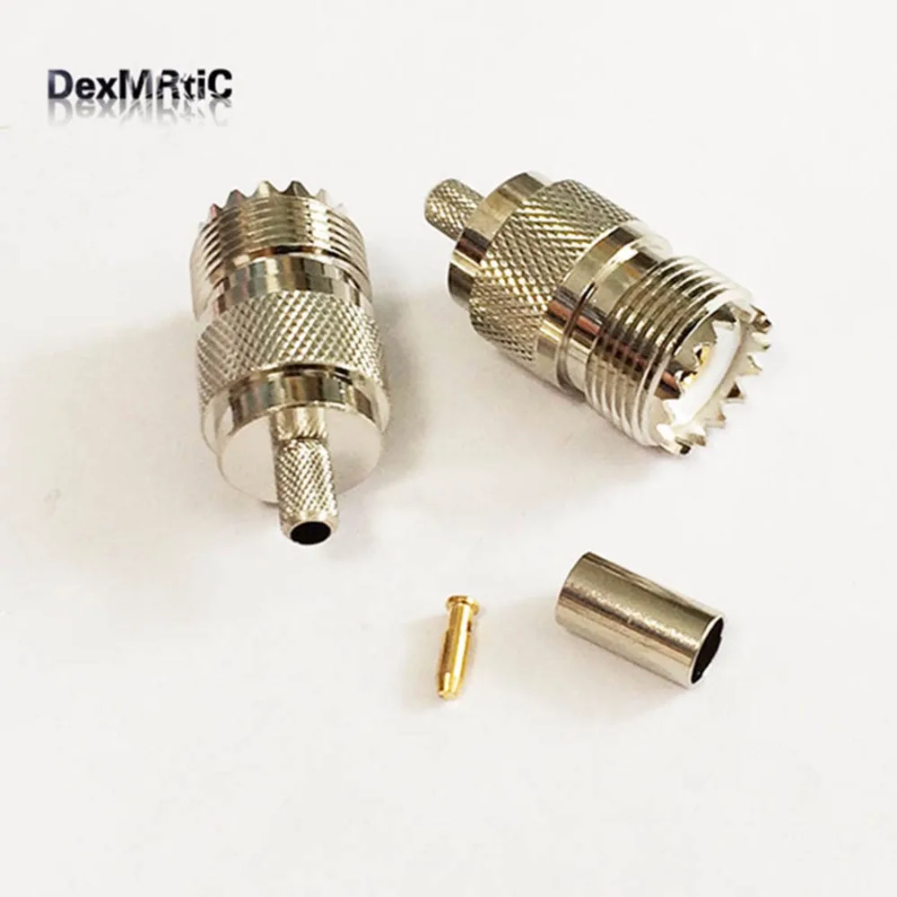 1 stück UHF weibliche jack RF Coax Anschluss Crimp RG58, RG142, RG400, LMR195 für Gerade Nickelplated NEW großhandel