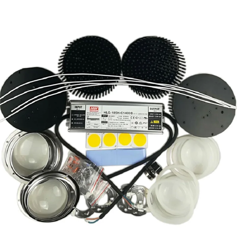 

Комплект светодиодных светильников полного спектра, 200 Вт, 4 качка CREE CXB3590, 3000K, 3500K, 5000K, светодиодный драйвер Meanwell с регулируемой яркостью, HLG-185H-C1400B