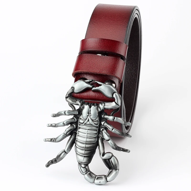 Ceinture de loisirs en cuir avec boucle de scorpion Animal