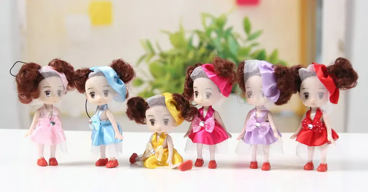2pcs Hot fashion Cute Kids Baby  Dolls Cartoon Mini Toys Educational Gift For Girls Boys Children