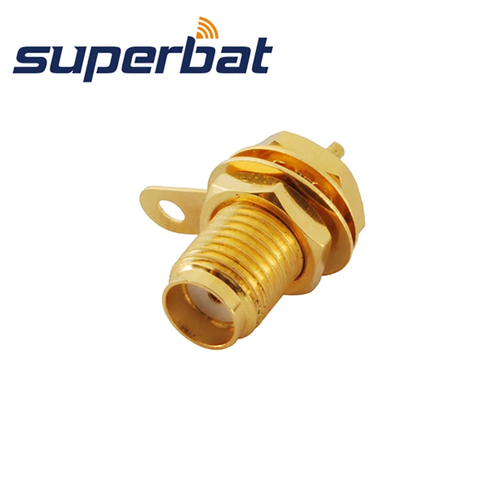 Superbat 10 stks SMA Vrouwelijke Panel Mount met Moer en Soldeer Cup Schot Rechte RF Coaxiale Connector voor Wlan Router Antenne