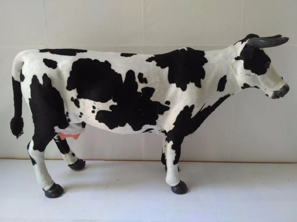 

plastic&furs dairy cow large 50x14x32cm model simulation cow handicraft prop home decoration gift d2525