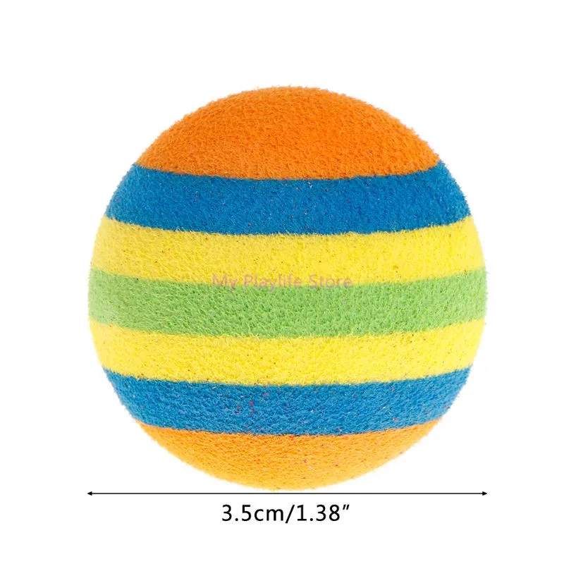 10 Pcs Cat Toy Rainbow Ball EVA Soft Interactive Toys Cat Kitten Dog Puppy Funny Play Chew Balls Pet Training Supplies