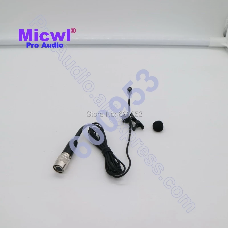 MICWL A5-TH Omnidirectional Micro Mini Tie Clip-On Lavalier Lapel Microphone for Audio Technica Wireless Pocket Hirose 4 pin